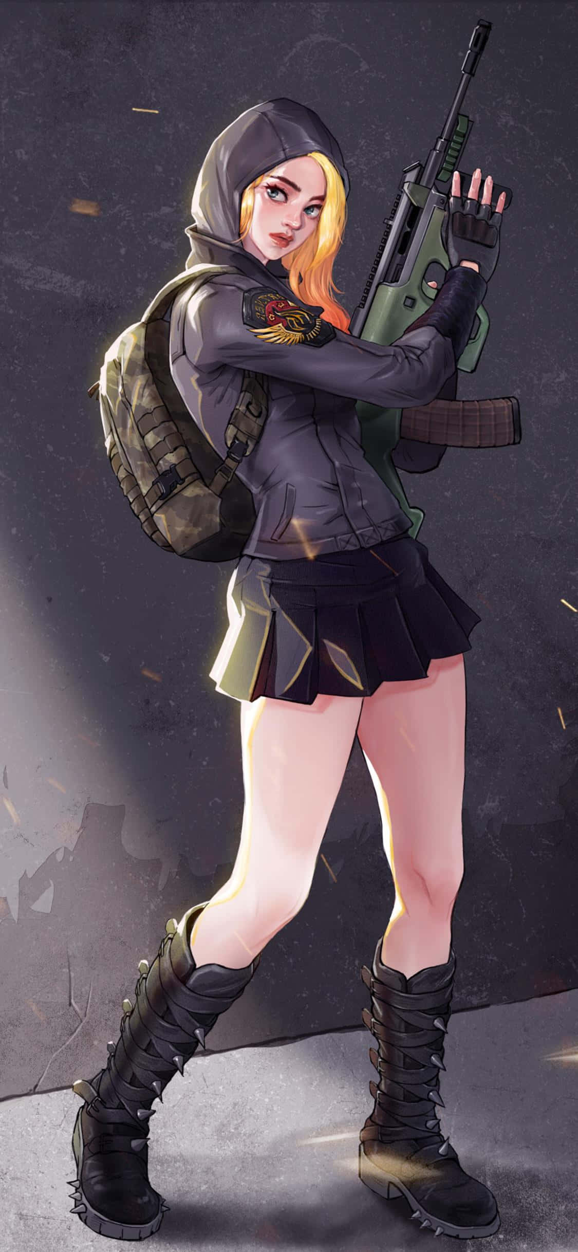 PUBG ガール ファンアート iPhone 壁紙