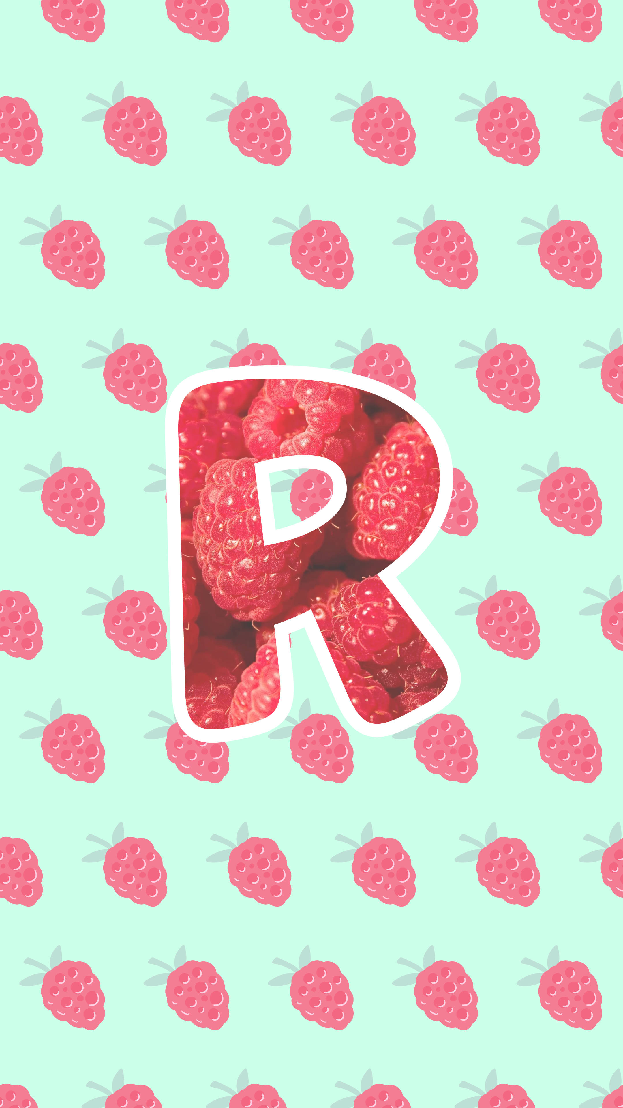 いちごのRアルファベット 壁紙