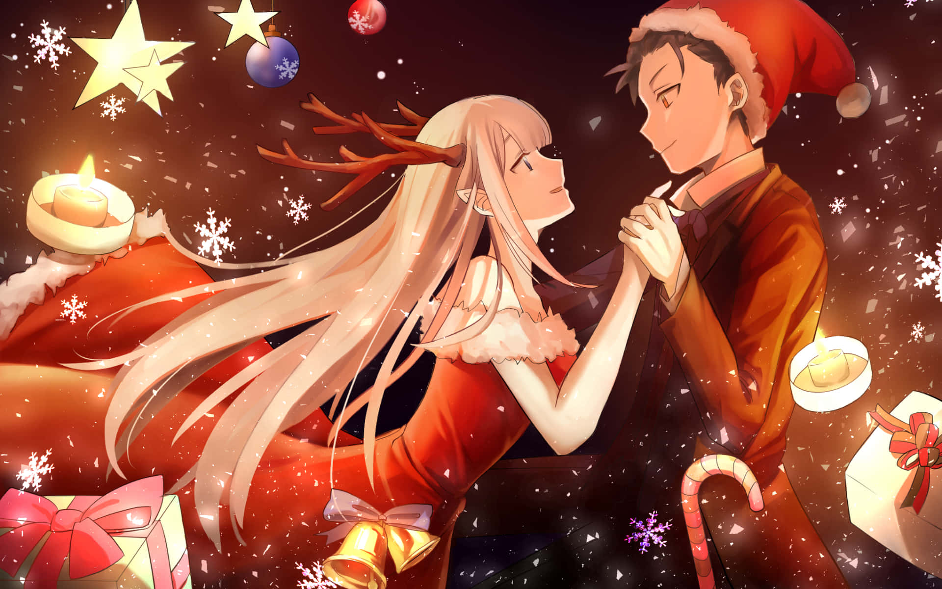 Re:ゼロ アニメ クリスマスカップル画像 壁紙