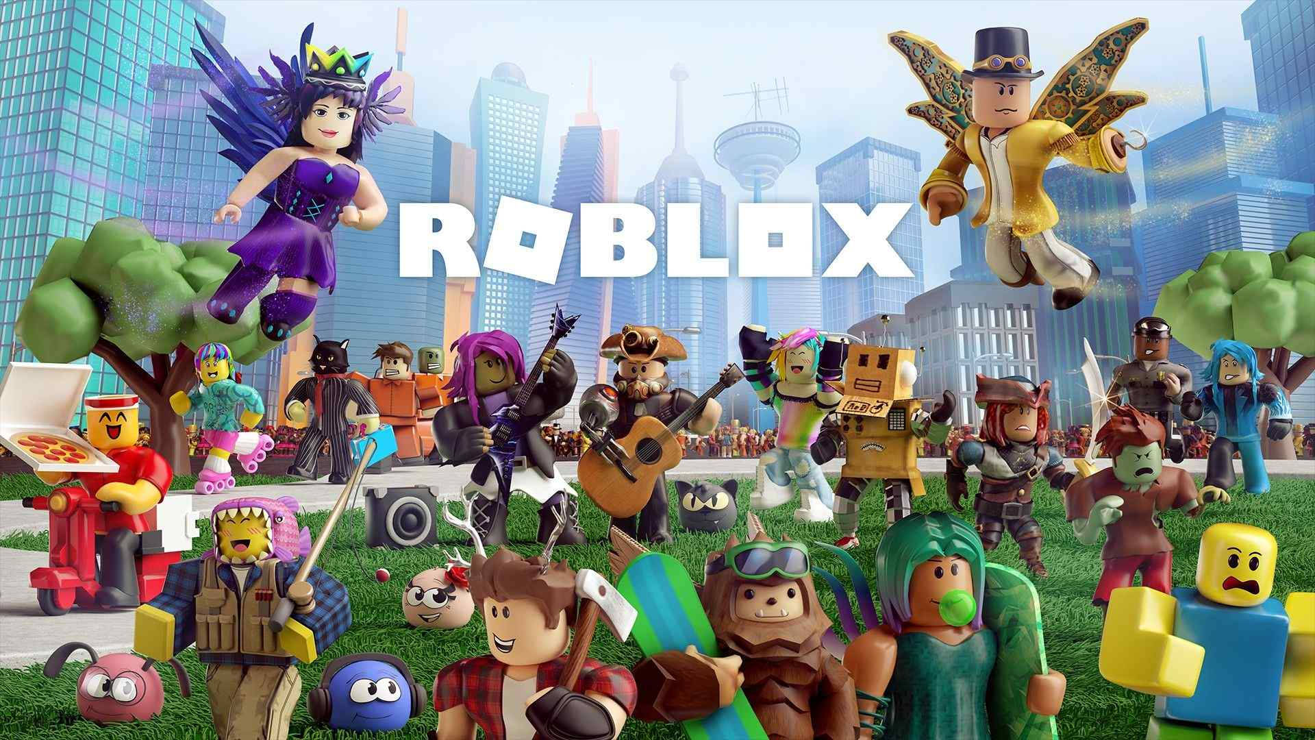 クールなRobloxキャラクターが都会を生き生きと表現 壁紙