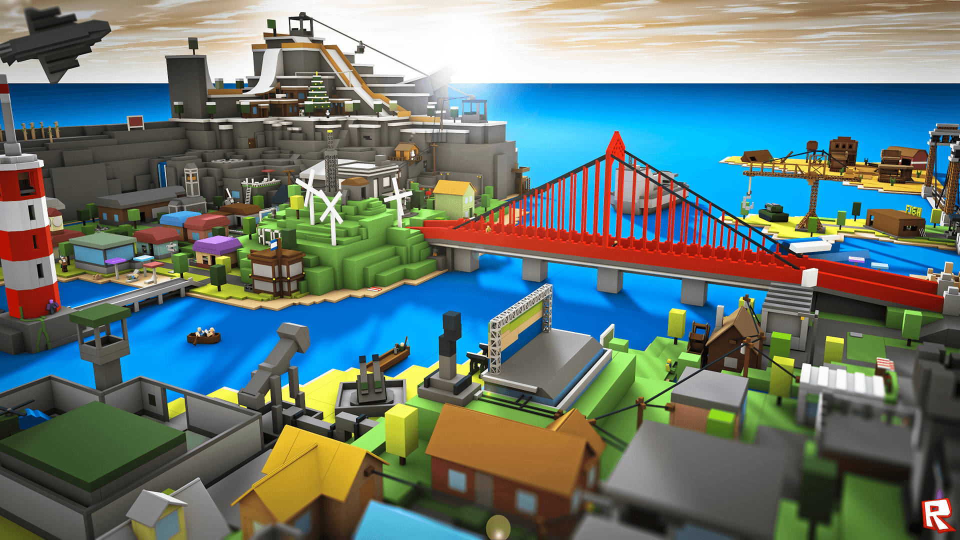 巨大なRobloxの町 壁紙