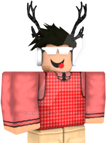 ヘッドホンと枝角をつけたRobloxキャラクター 壁紙