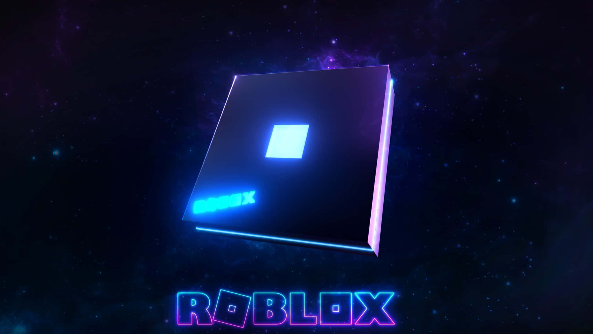 パープルブルーのRobloxロゴ 壁紙