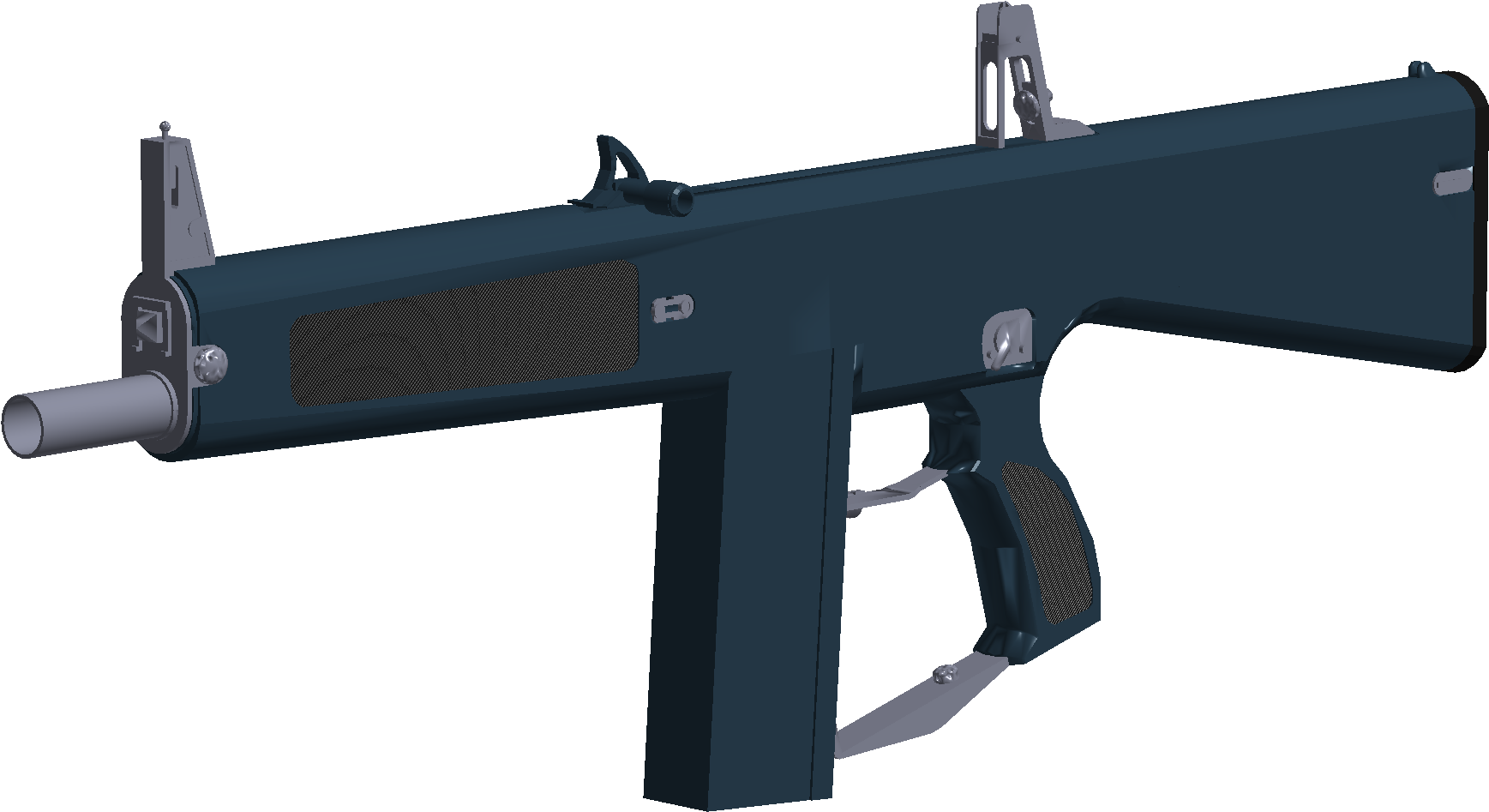 Robloxスタイルのサブマシンガンレンダリング 壁紙