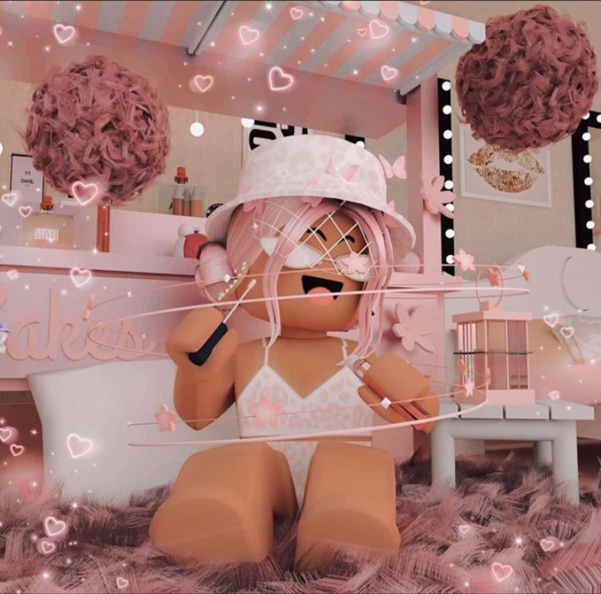 プリッピーガール Roblox ピンクの部屋の写真 壁紙