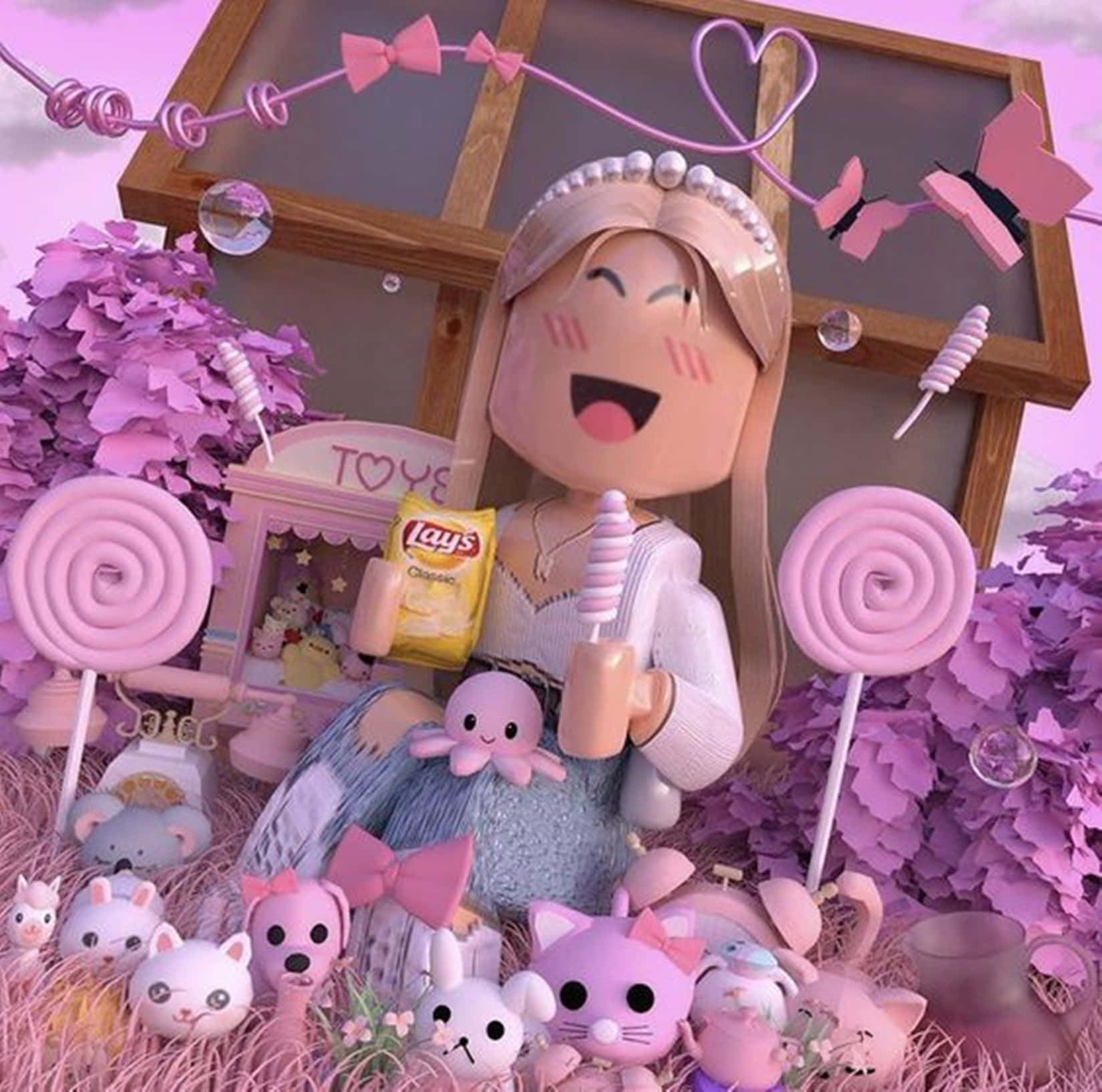 Roblox ピンクの女の子 GFX 壁紙