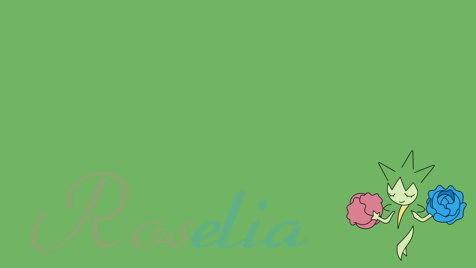 Roselia 緑背景 名前入り 壁紙