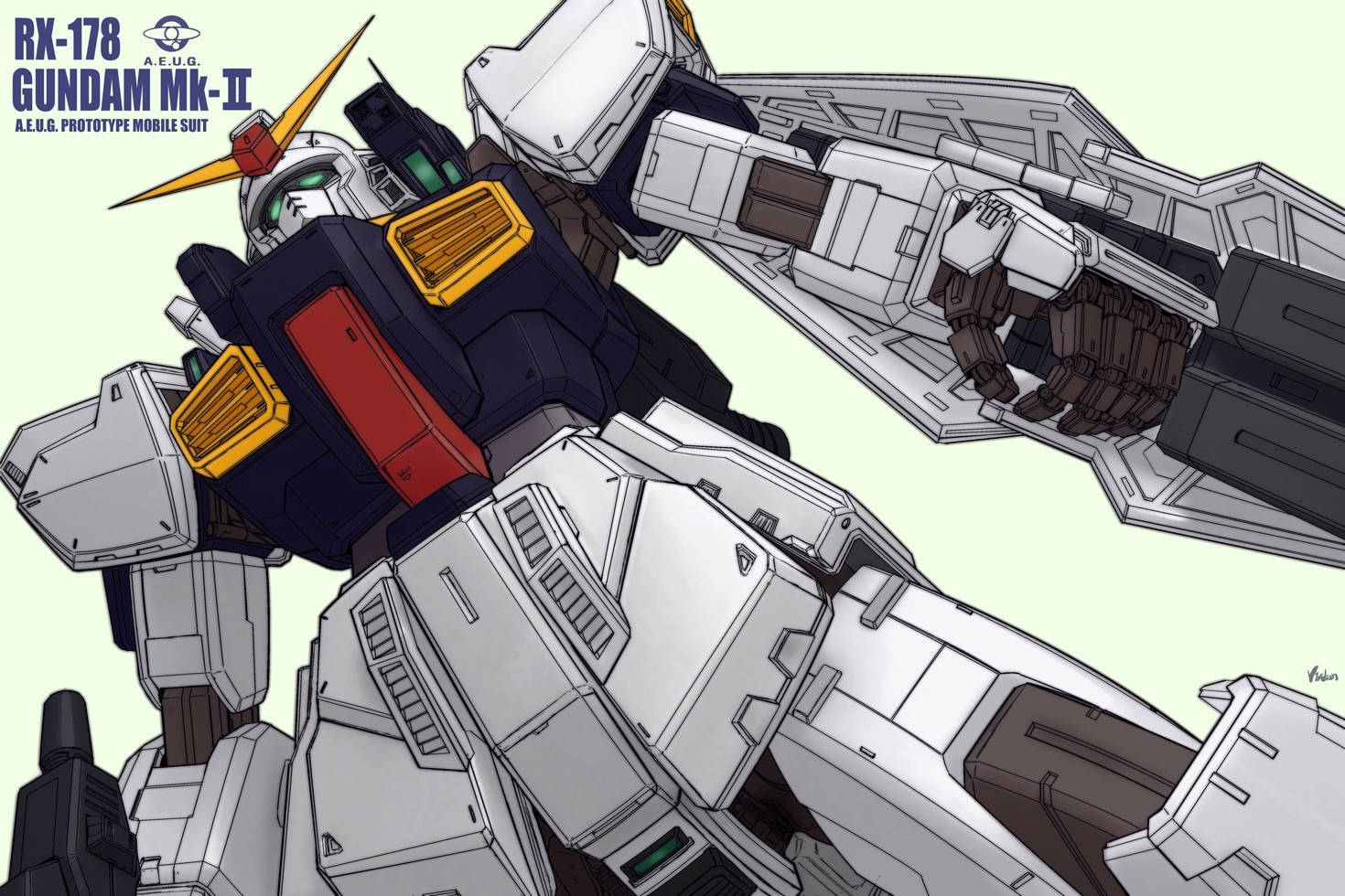 RX-178 モビルスーツガンダムのアオリ構図