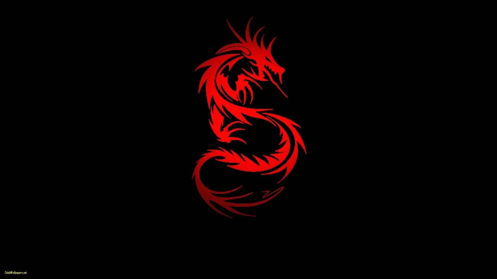 S字型の赤い中国龍 壁紙