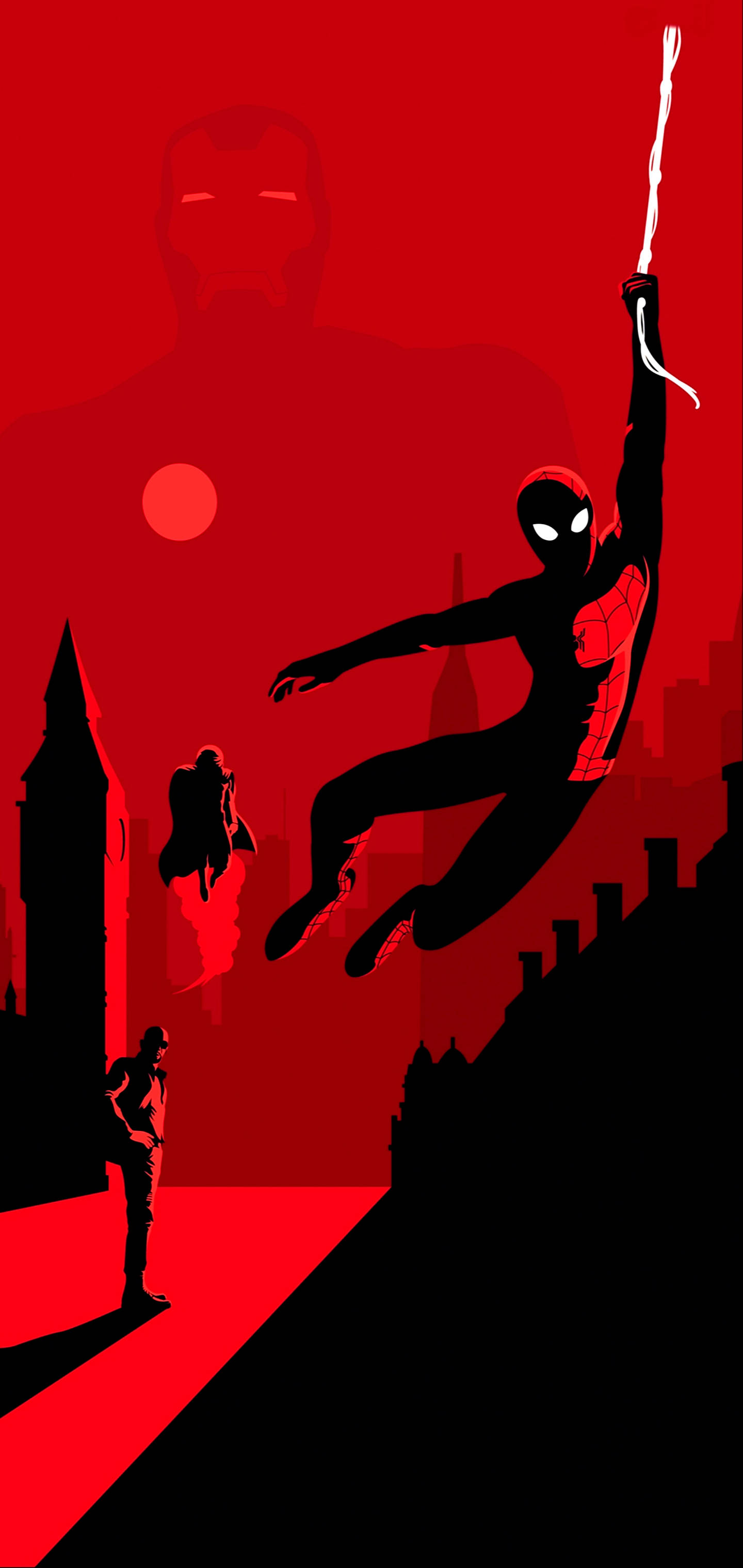 S10+ スパイダーマン＆アイアンマン 壁紙