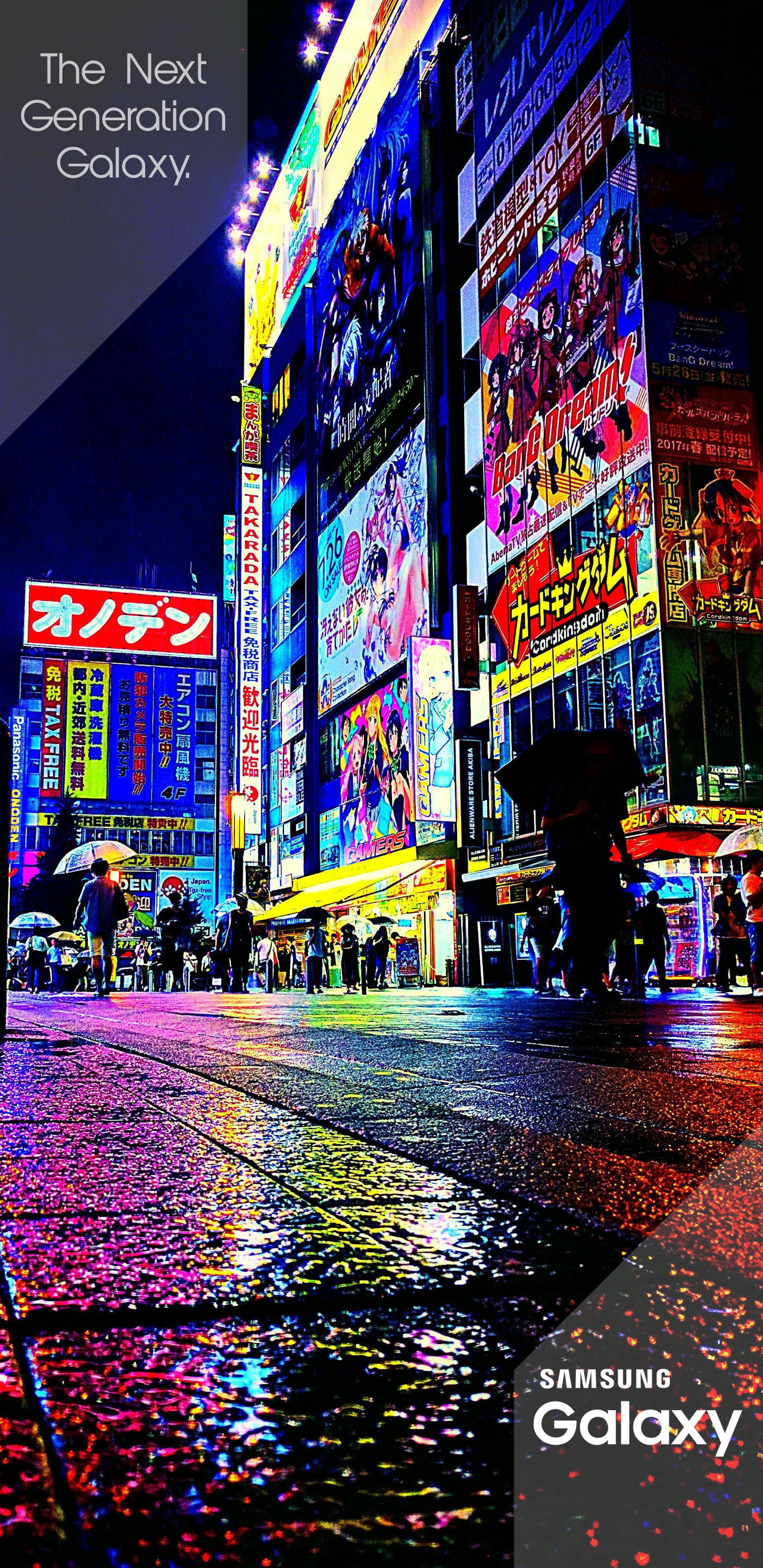 Samsung Galaxy 東京の街の看板 壁紙