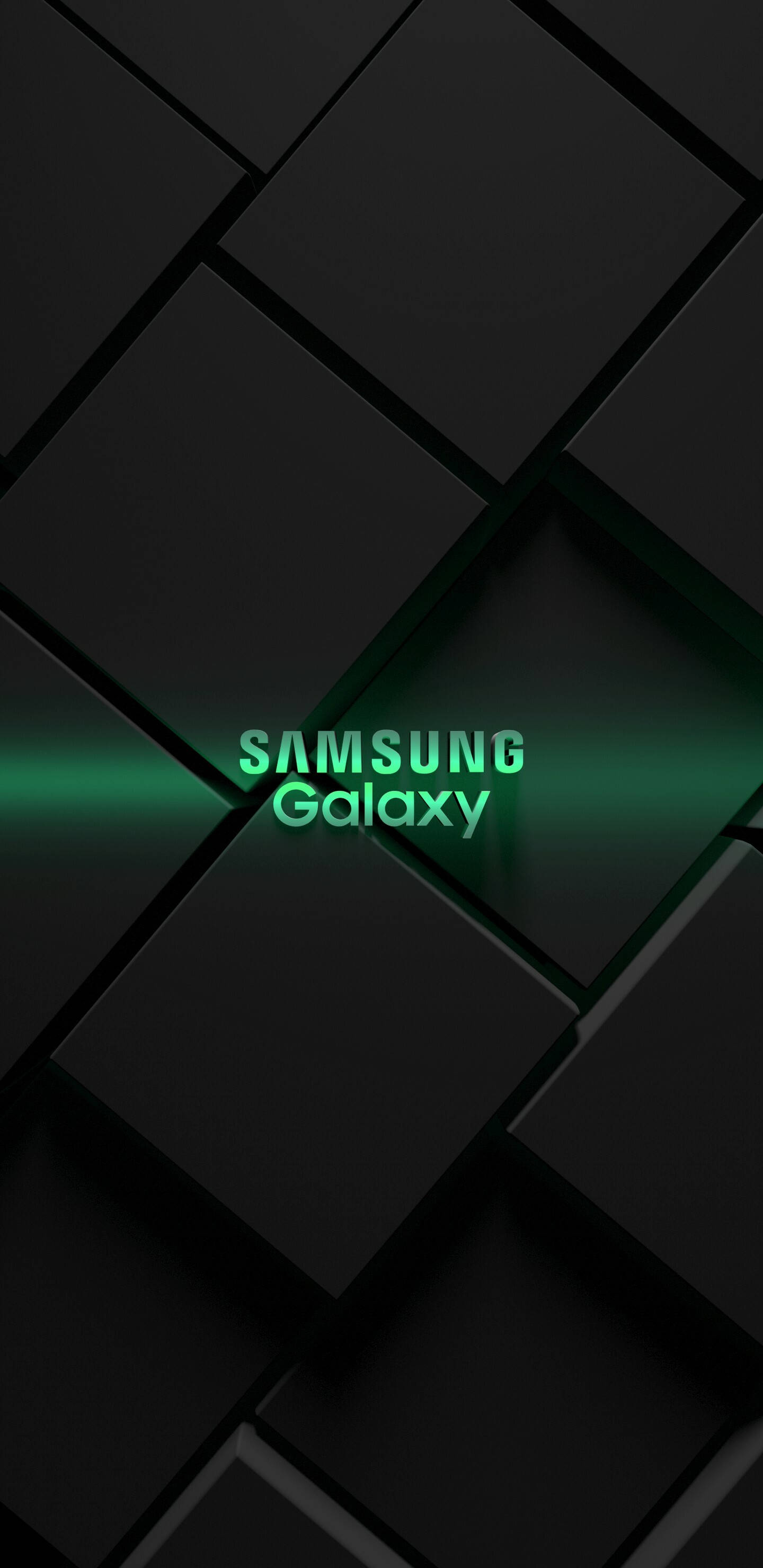 グリーンのSamsung Galaxyキューブパターン 壁紙