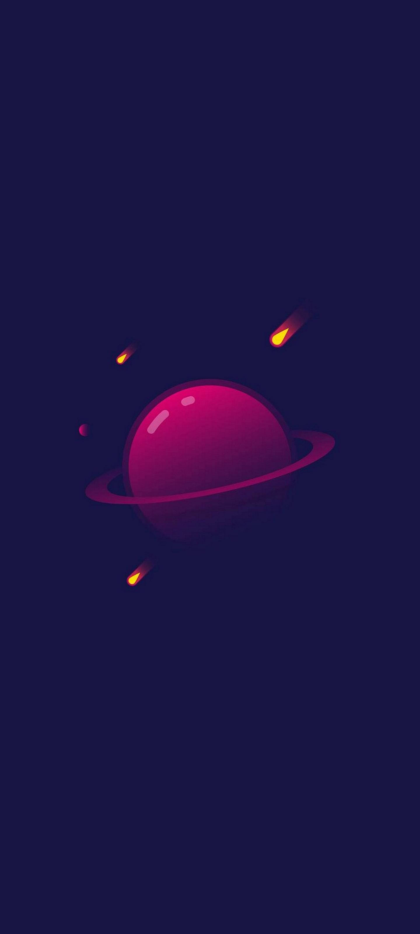 Samsung S21 Ultra 土星と彗星 壁紙