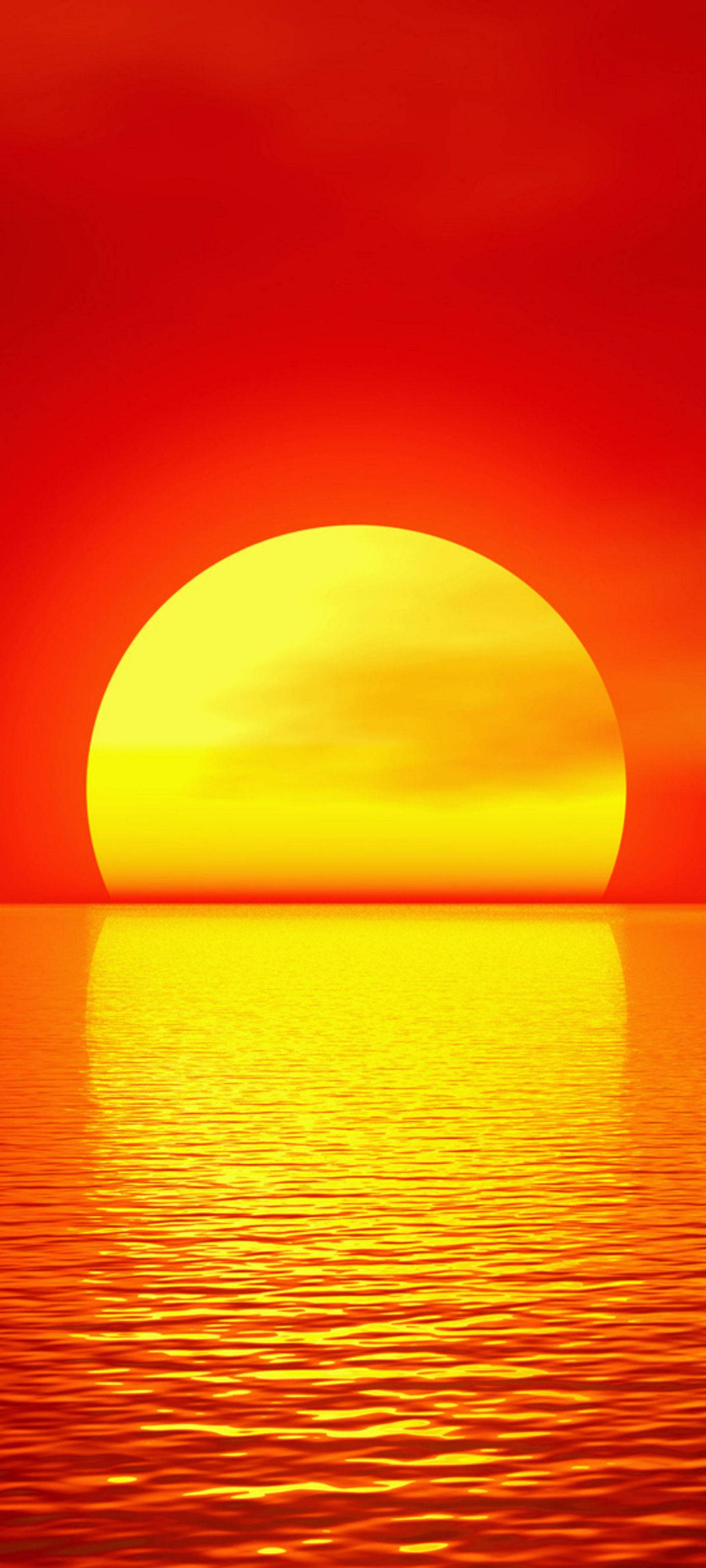Samsung S21 Ultra 黄色い夕日 壁紙