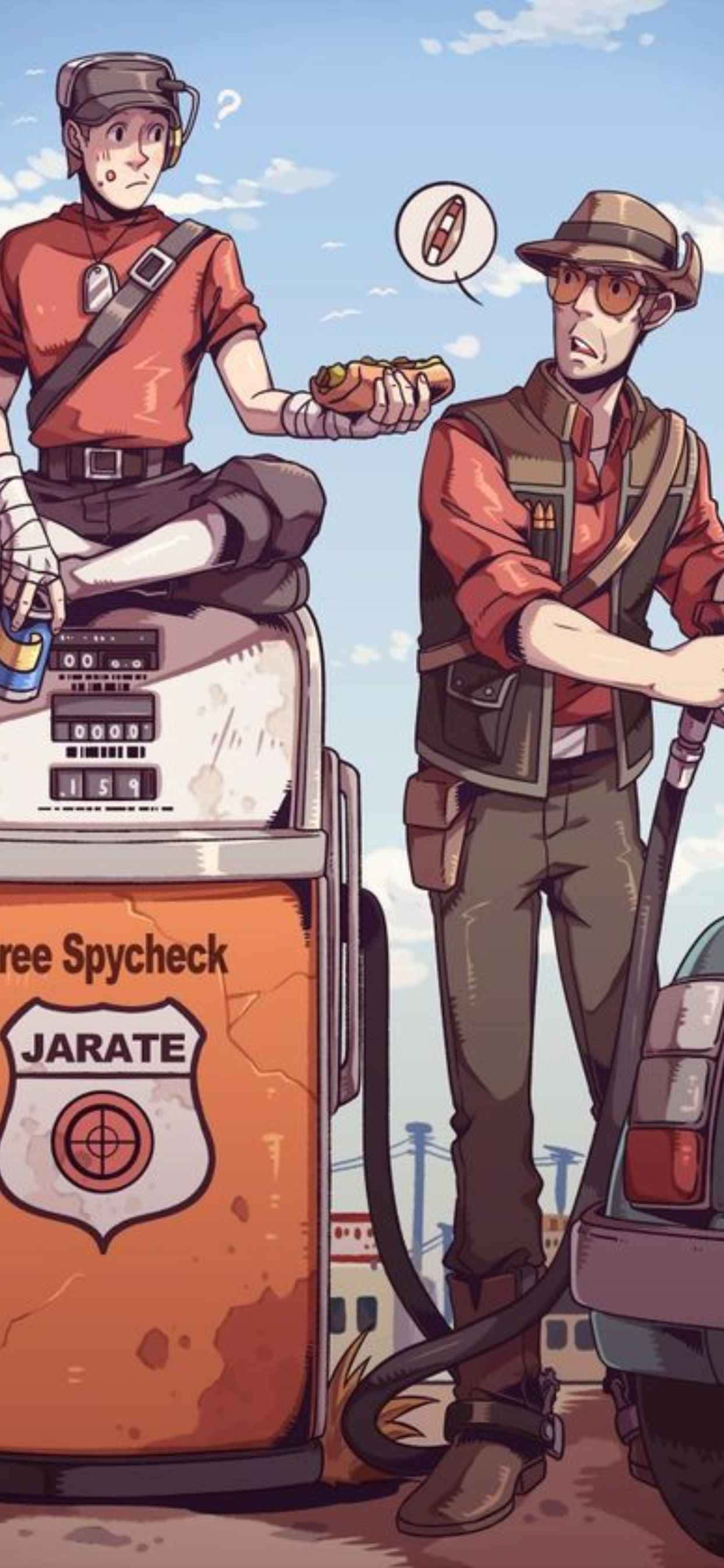 アニメーションScoutとSniper iPhone XS Max Team Fortress 2背景 壁紙