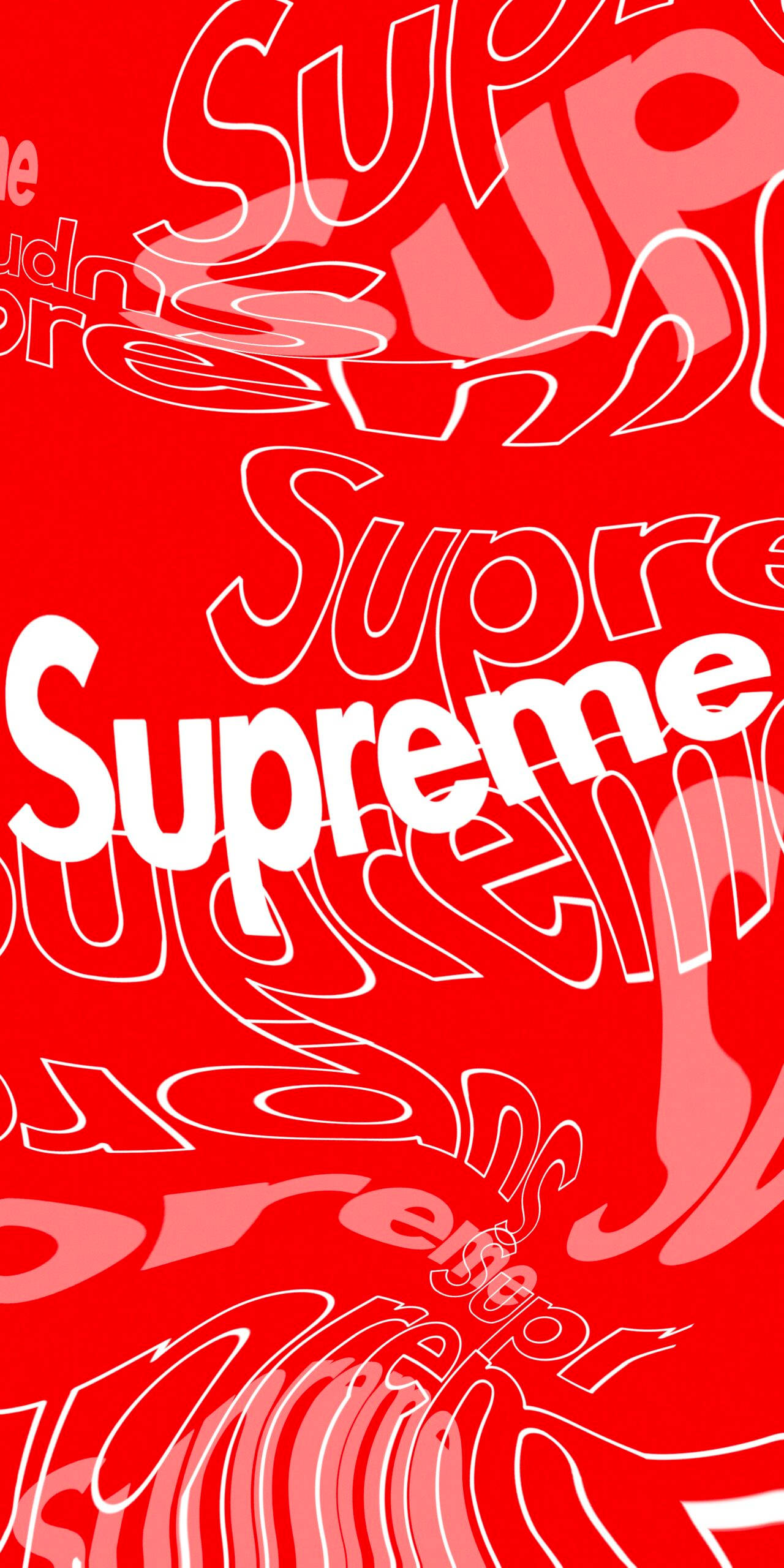 赤いSupreme ウェーブフォント 壁紙