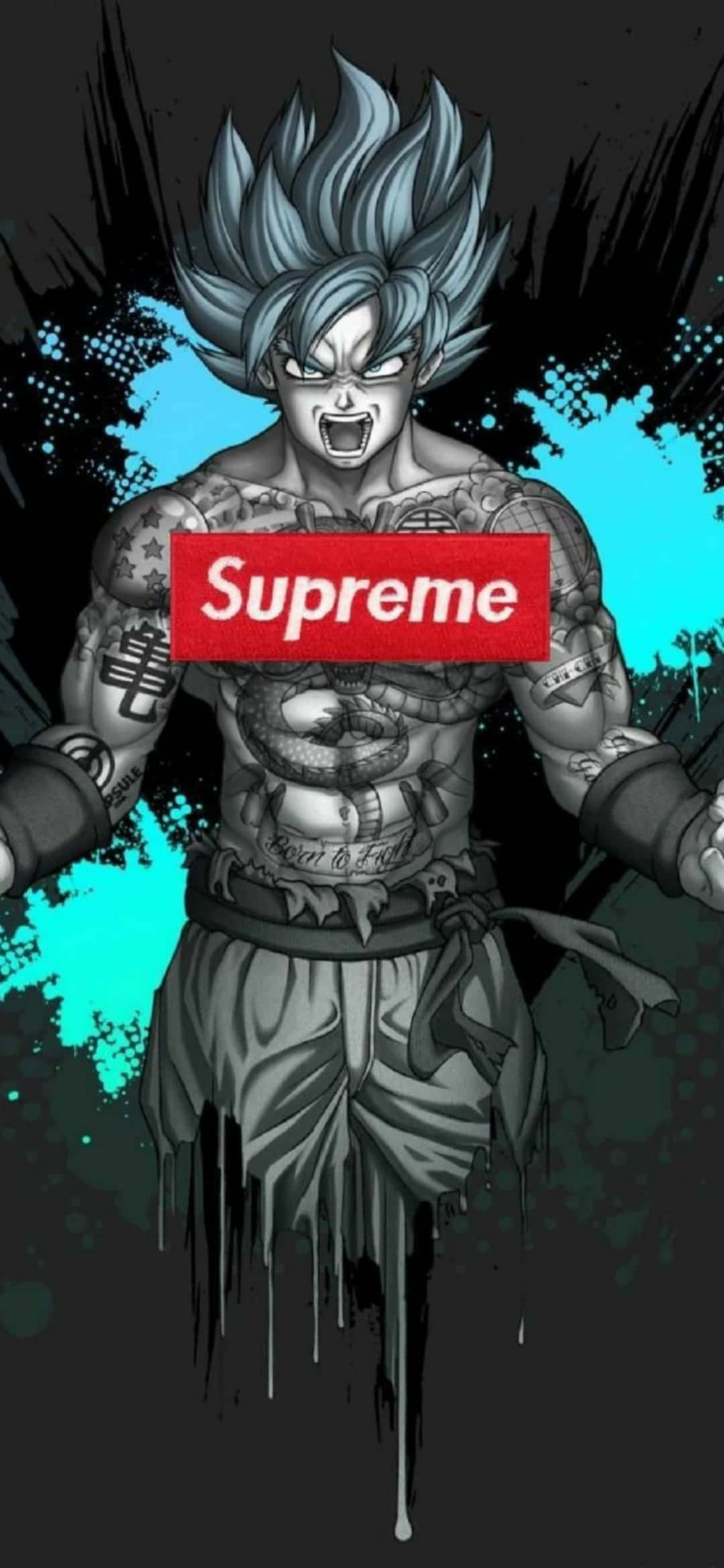最高のSupreme Drip悟空デジタルアート 壁紙