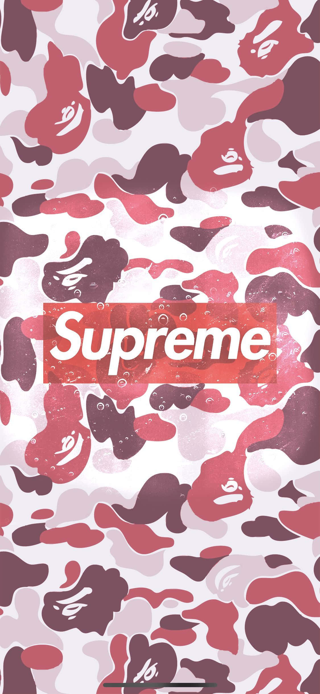 SupremeデザイナーiPhoneカモフラージュパターン 壁紙
