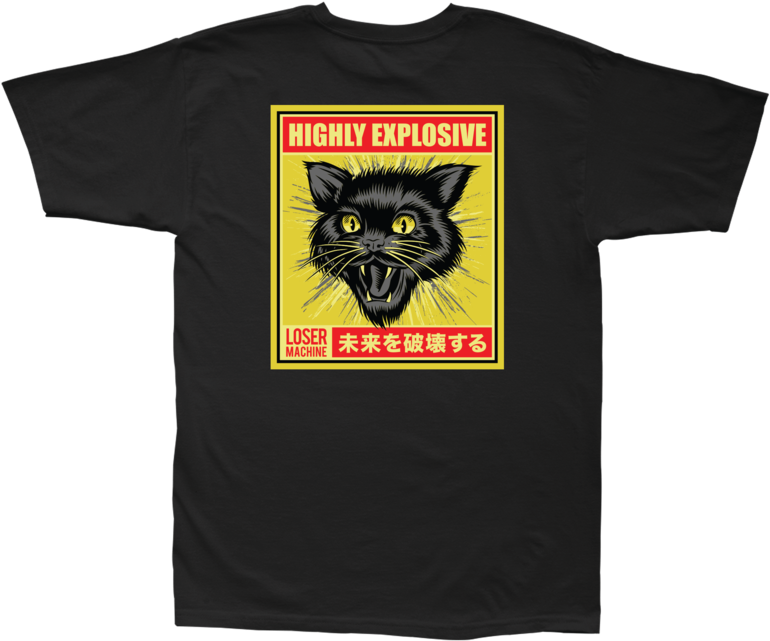 高爆発力の黒猫Tシャツデザイン 壁紙