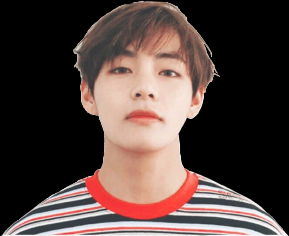 Taehyung_ ストライプシャツ_ ポートレート 壁紙