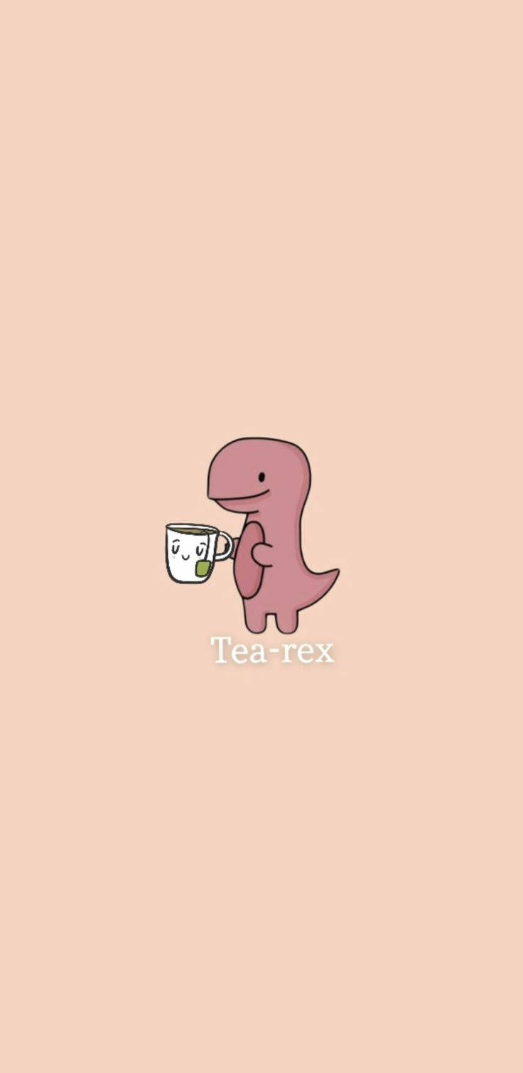Tea-rex 恐竜 かわいい iPhone 壁紙