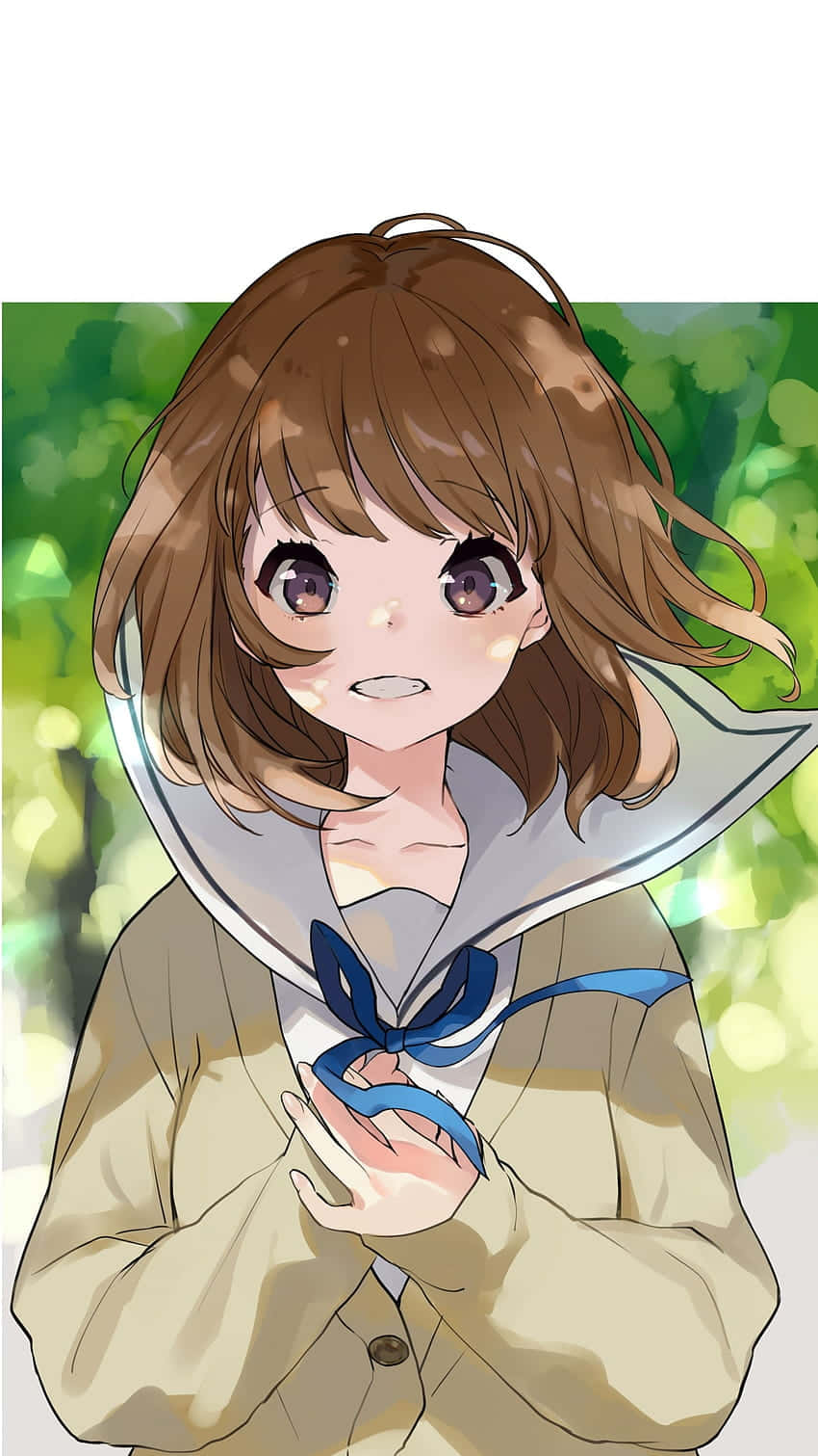 かわいいアニメ女子高生のTikTok用プロフィール画像 壁紙