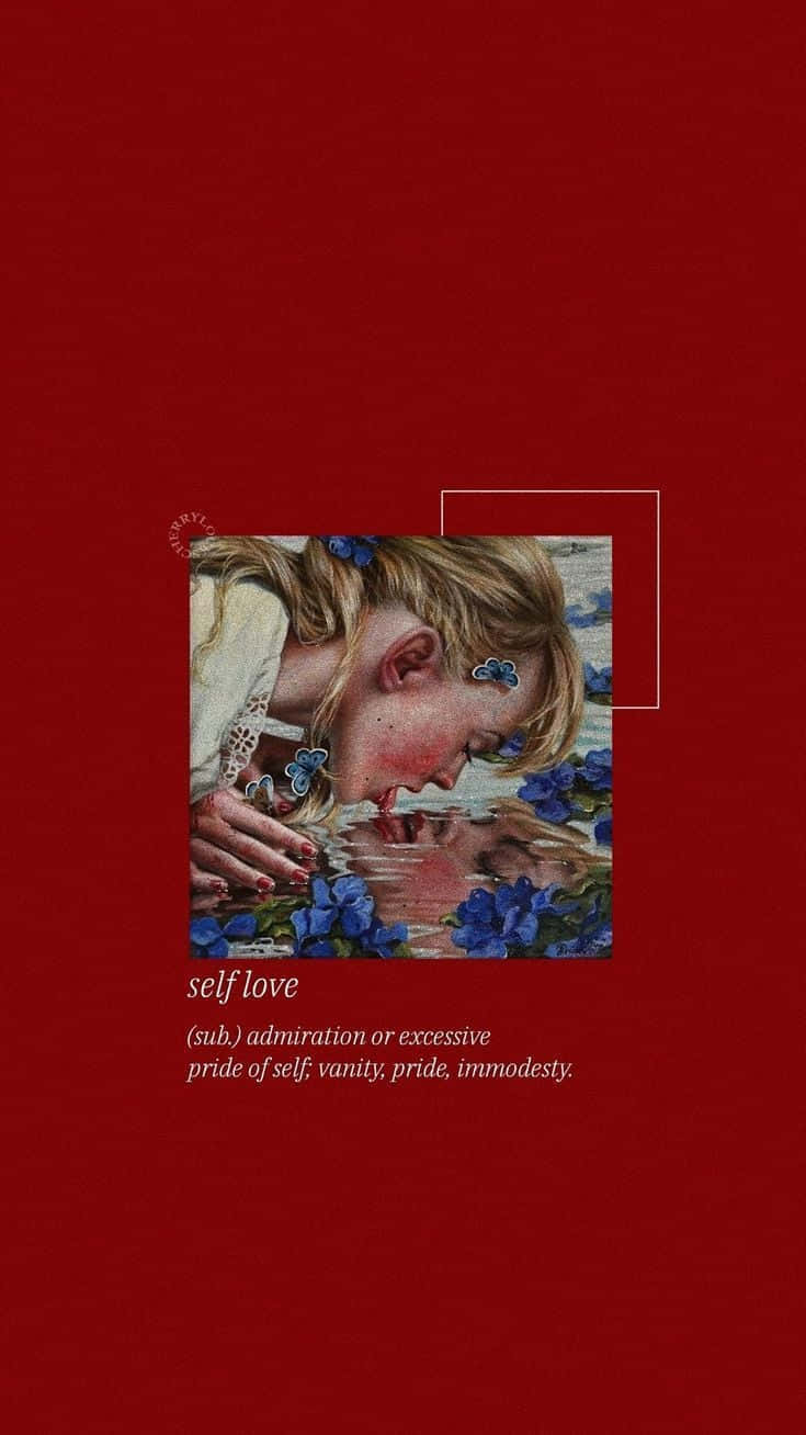 レッド・アート風 Tumblr 自己愛ペインティング 壁紙