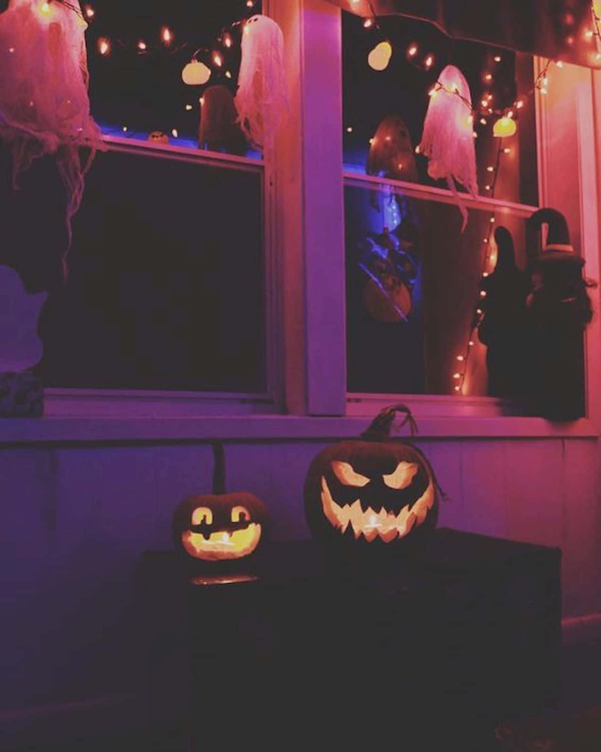 ハロウィン Tumblr アート風 カボチャのランタン 壁紙