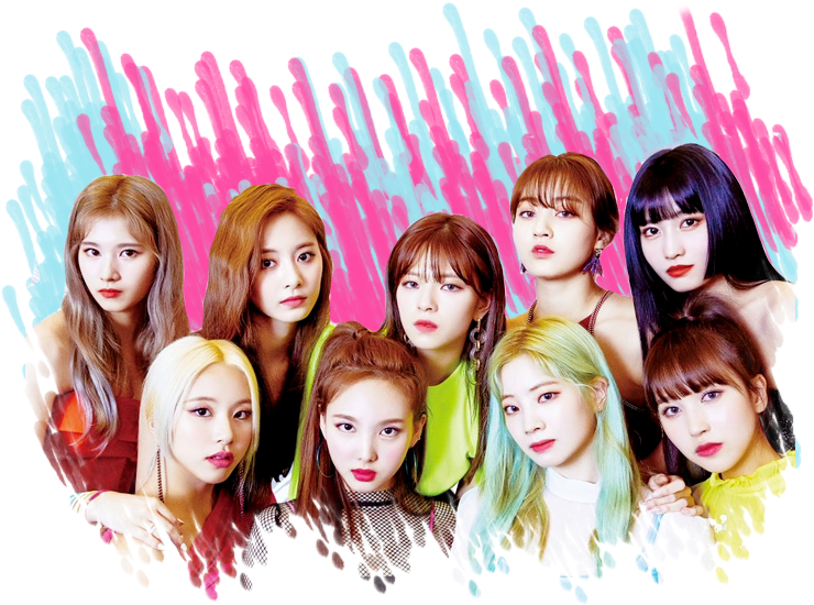 TWICEメンバー カラフルな背景 壁紙