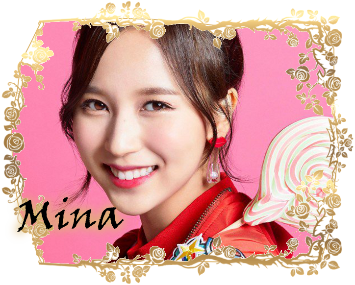 Twice Mina フローラルフレーム 壁紙