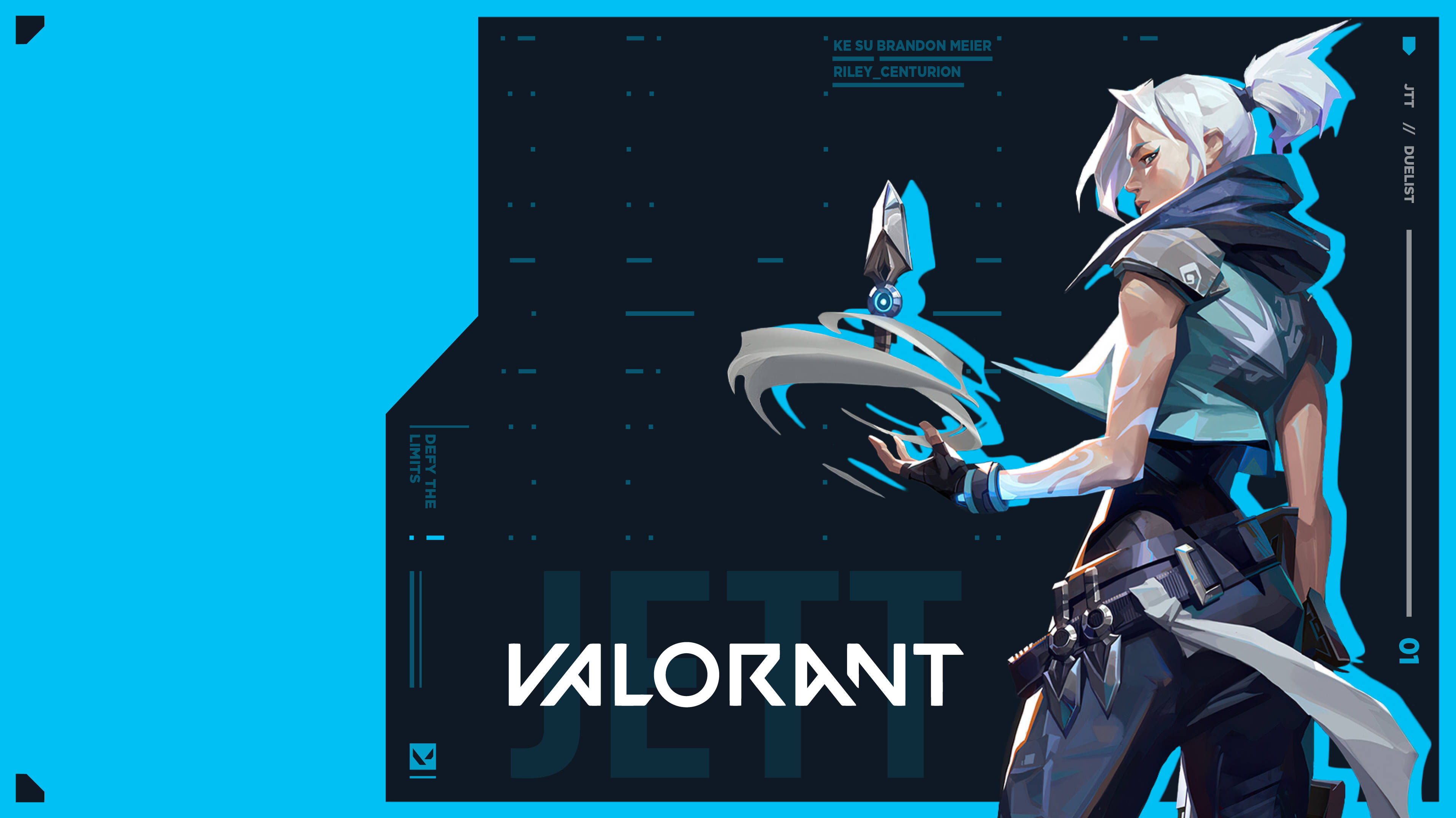 Valorant ジェット 青背景 壁紙