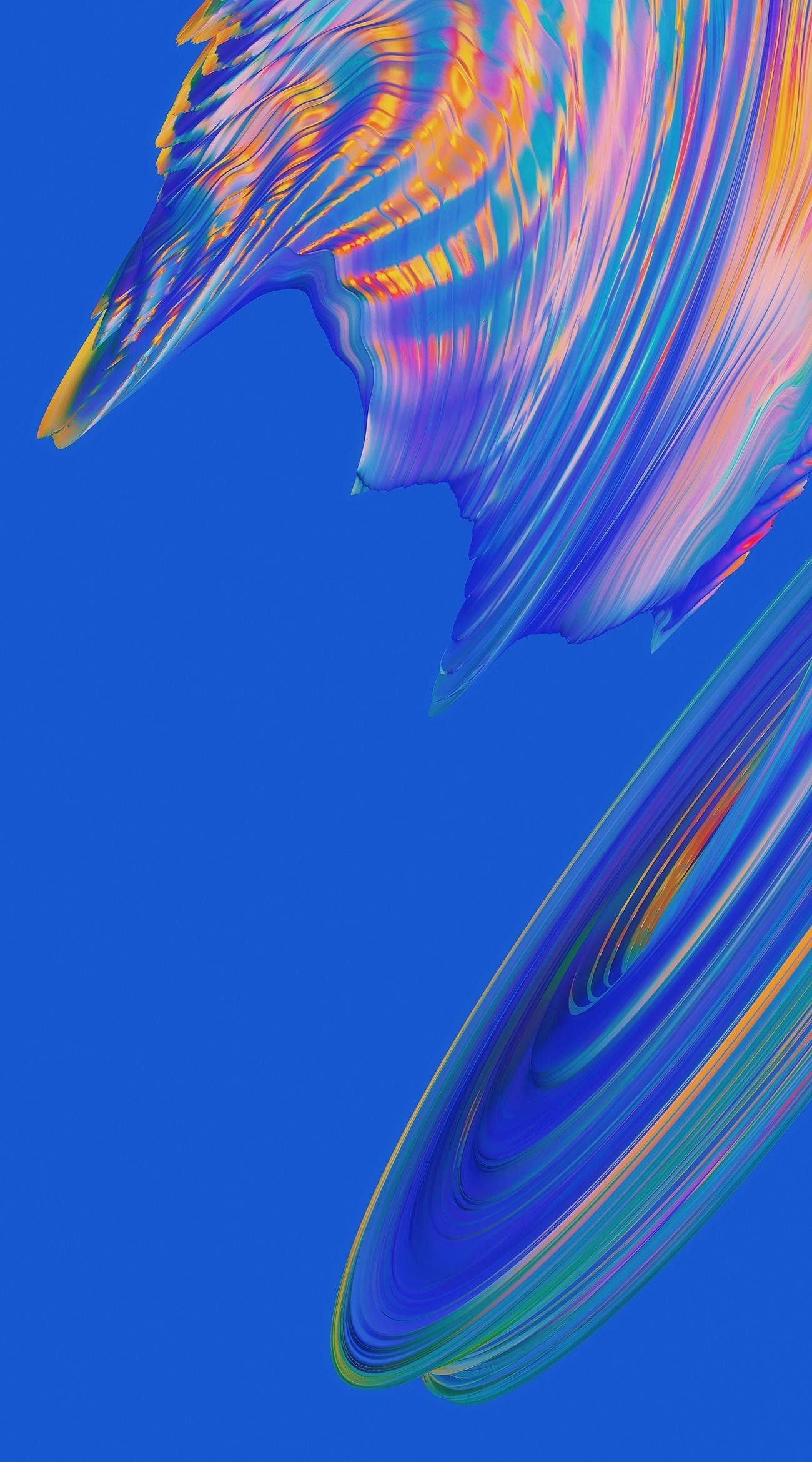 Vivo V20 渦巻く虹色のディスク 壁紙