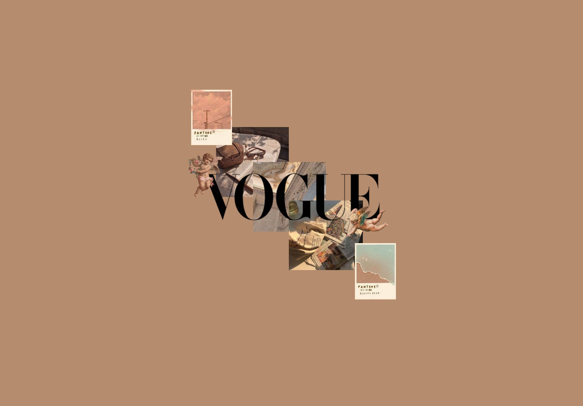 ベージュブラウンの美学に包まれたVogue誌 壁紙