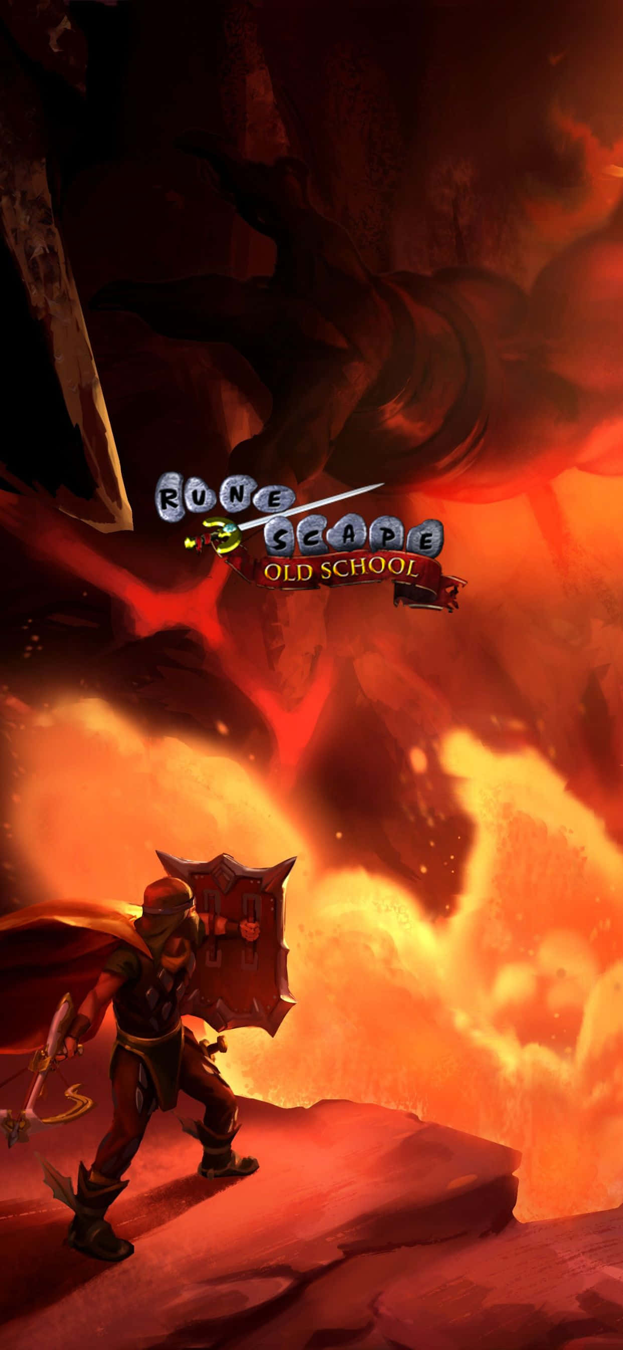 戦士 炎 iPhone XS Max Runescape Oldschool 背景 壁紙