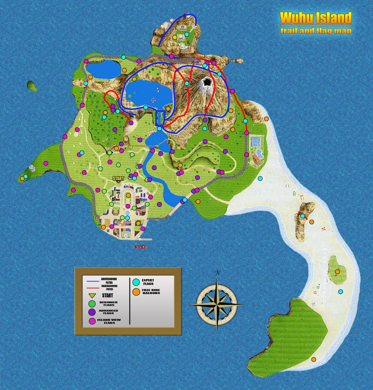 Wii Sports Resort ウーフー島 ゲームマップ 壁紙
