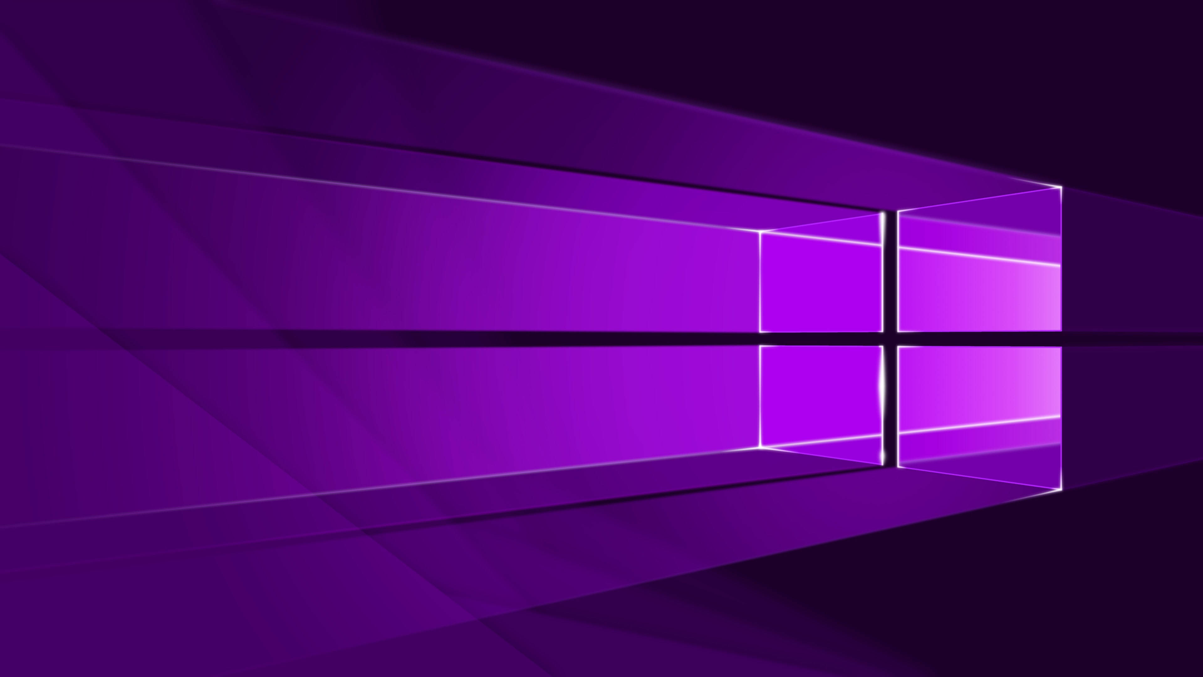 暗いネオンパープルのWindowsロゴ 壁紙