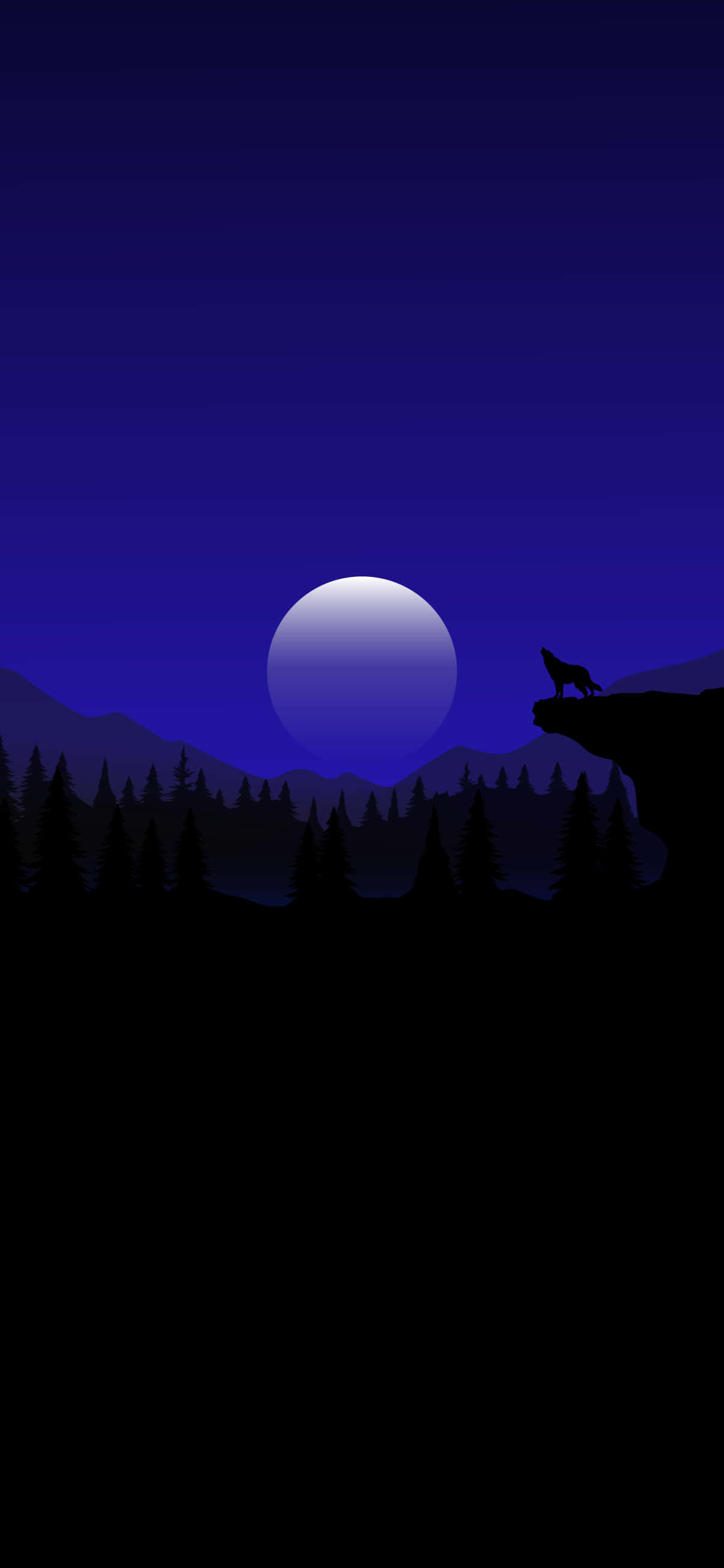 Wolf Moon Pixel 3XL AMOLED 背景 壁紙