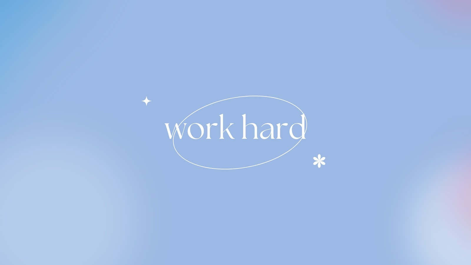 パステルブルー エスセティック 名言 Work Hard 壁紙
