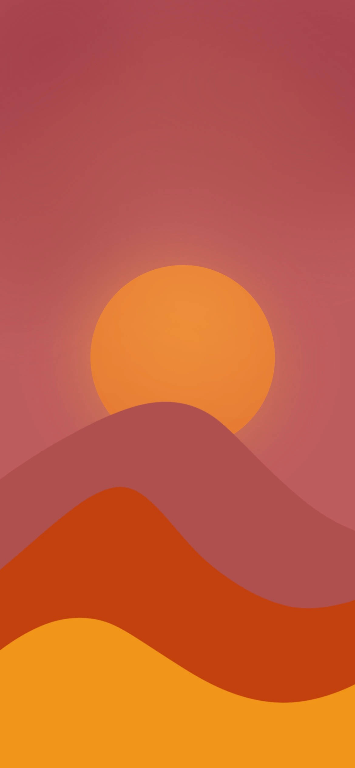 Xiaomi Redmi Note 9用 夕焼けの山並み 壁紙