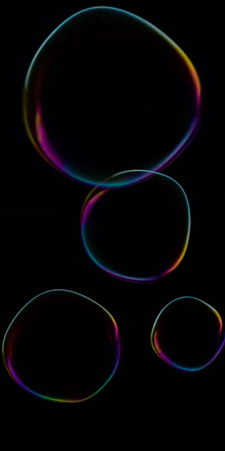 Xiaomi Redmi Note 9の画面に映る鮮やかなバブル壁紙 壁紙