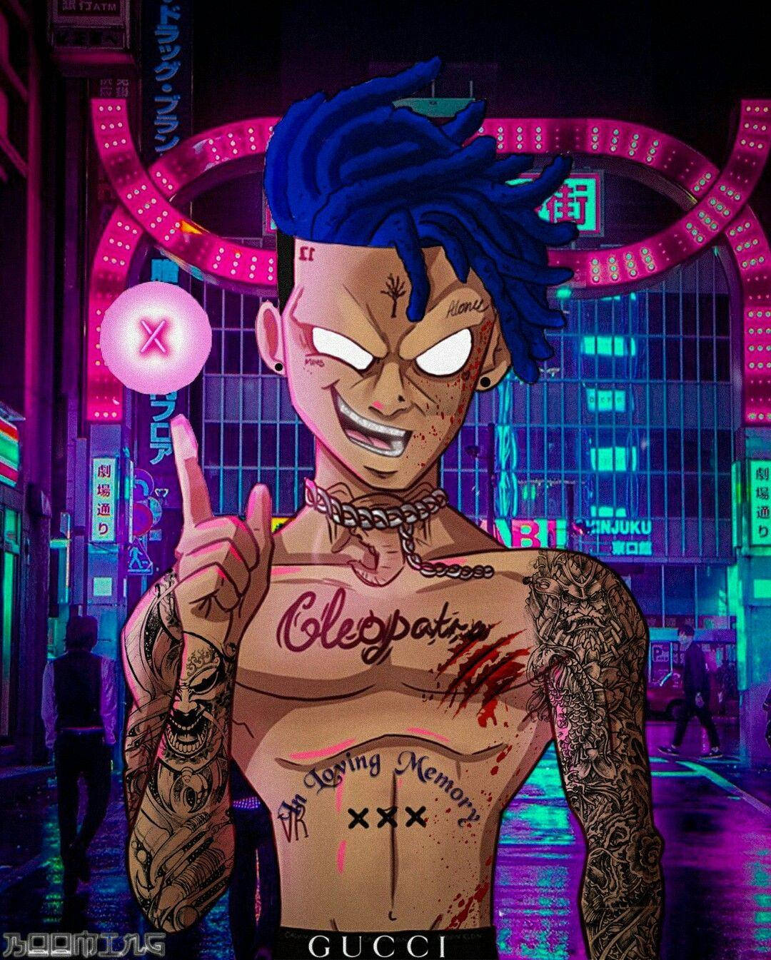 Xxxtentacion アニメ 青髪ラッパー 壁紙