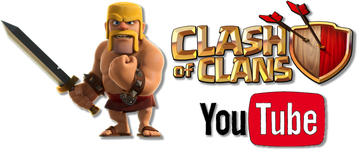 クラッシュ・オブ・クラン ロゴとキャラクター、YouTubeアイコン 壁紙