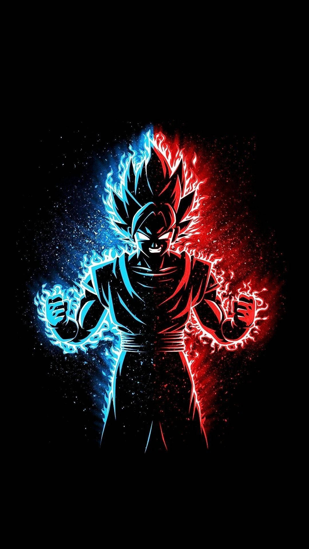 クールなドラゴンボールZ 青と赤 壁紙