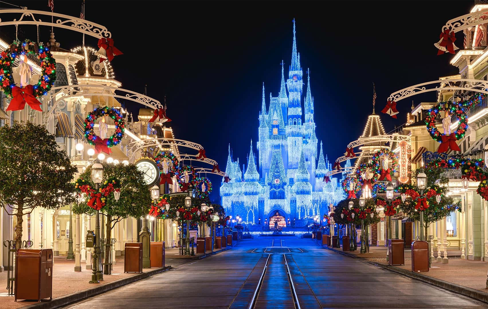 ウォルト・ディズニー・ワールド・リゾートのクリスマスZoom背景 壁紙