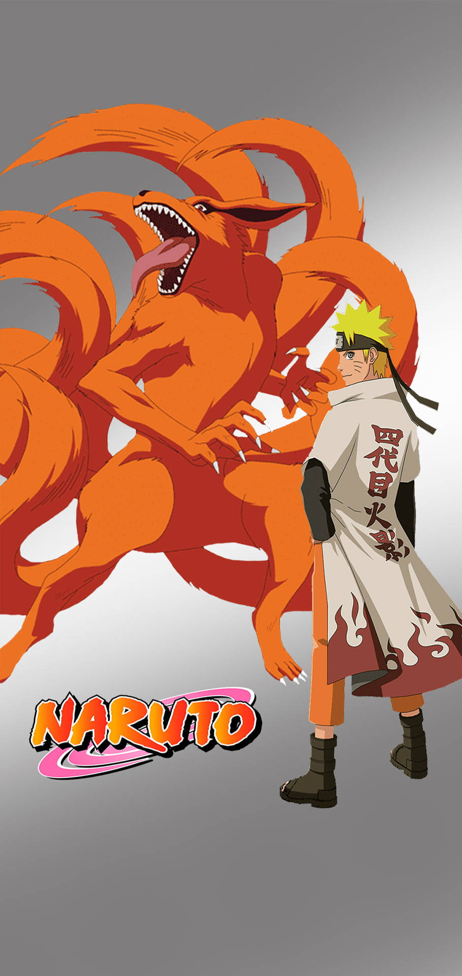 うずまきナルトと九尾のクラマのポスター 壁紙