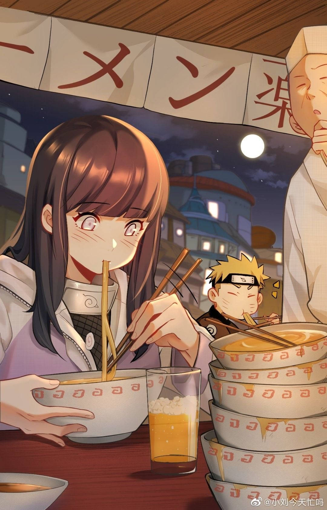 うずまき一族 食事 デジタルアート 壁紙