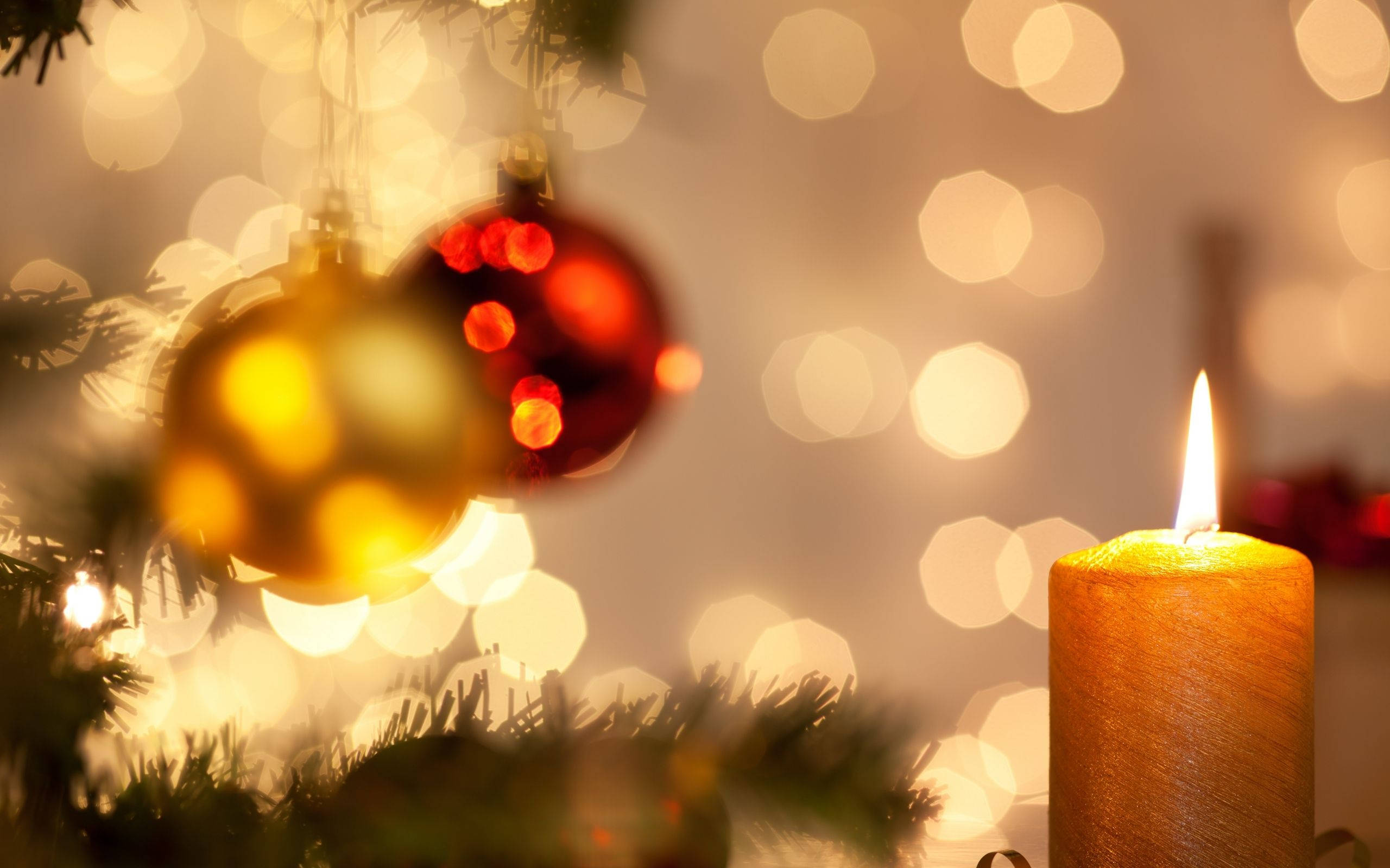 おしゃれなクリスマスキャンドルデスクトップ 壁紙