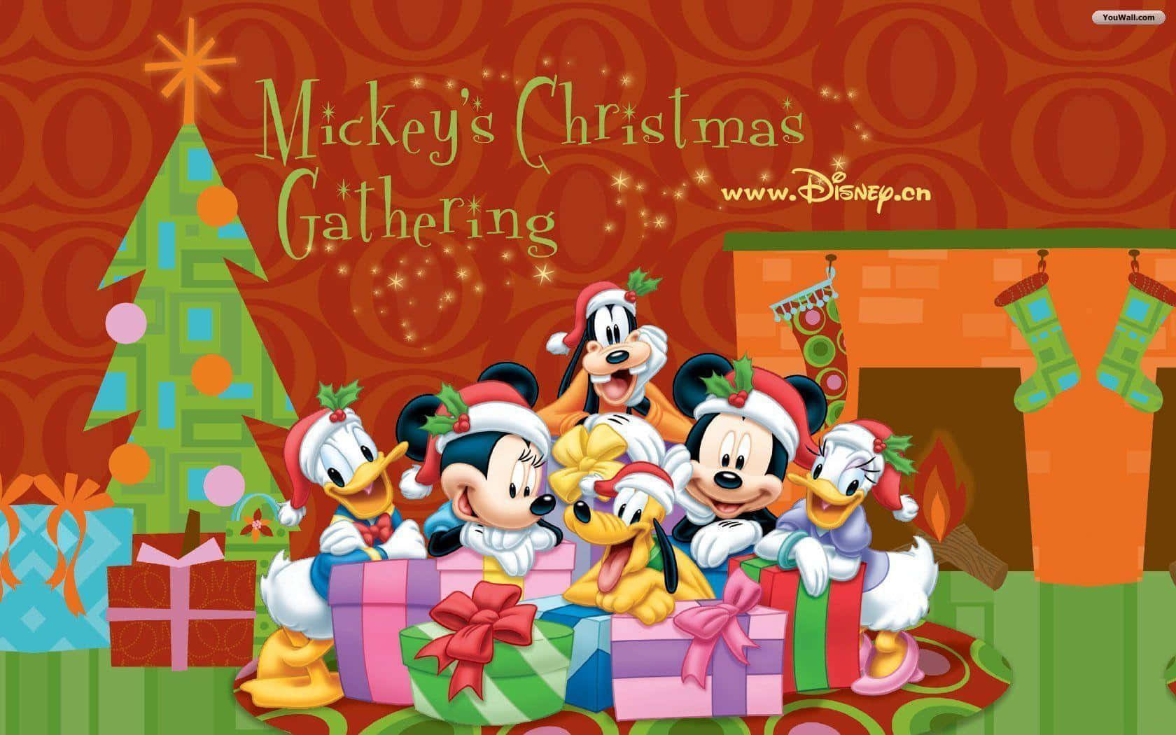 お気に入りのディズニーキャラクターと一緒にクリスマスを祝おう！ 壁紙