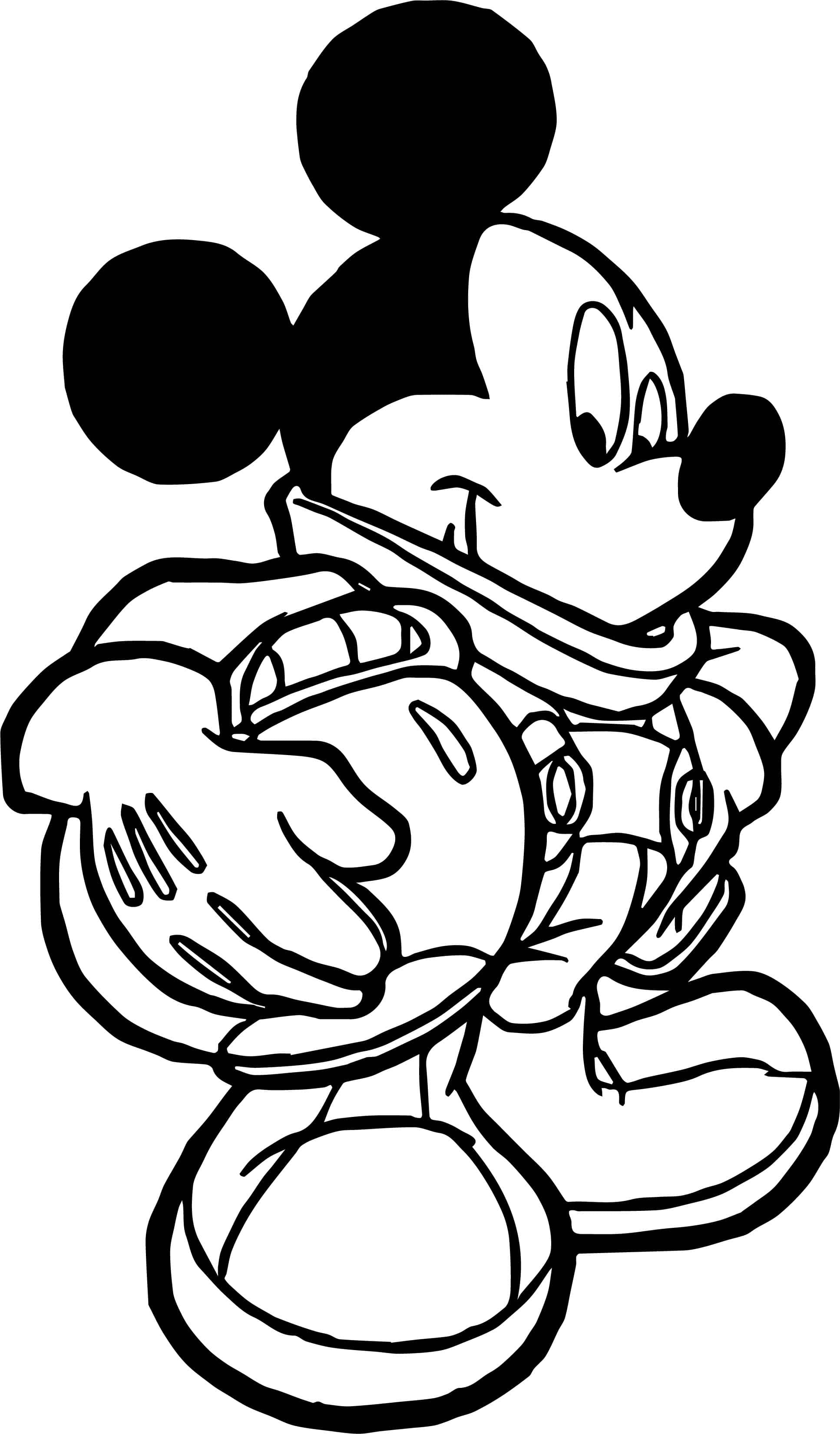 お気に入りのディズニーキャラクター、ミッキーマウスの塗り絵を色付けしよう 壁紙