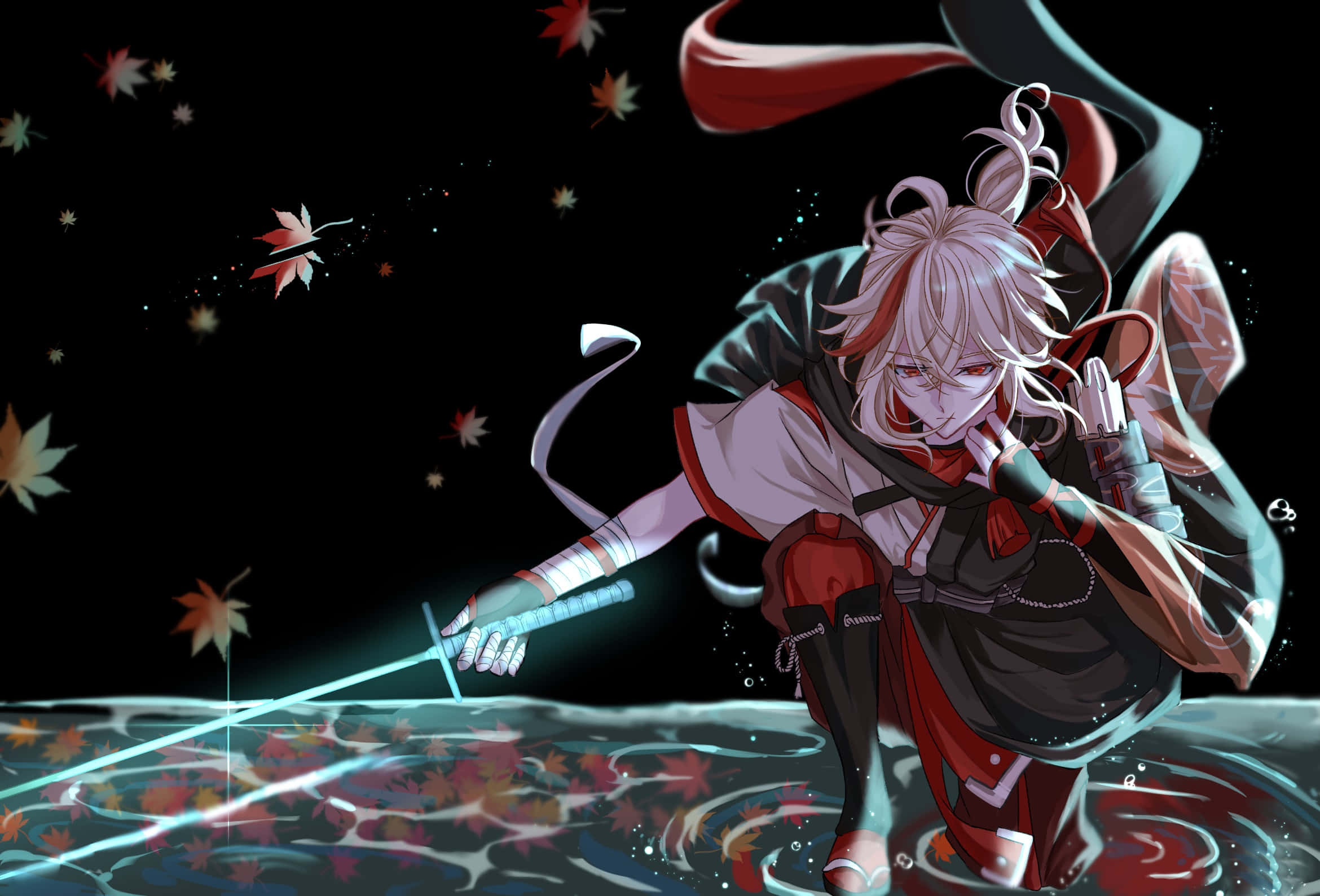 かずは ファンアート ペインティング 水色の刃 壁紙